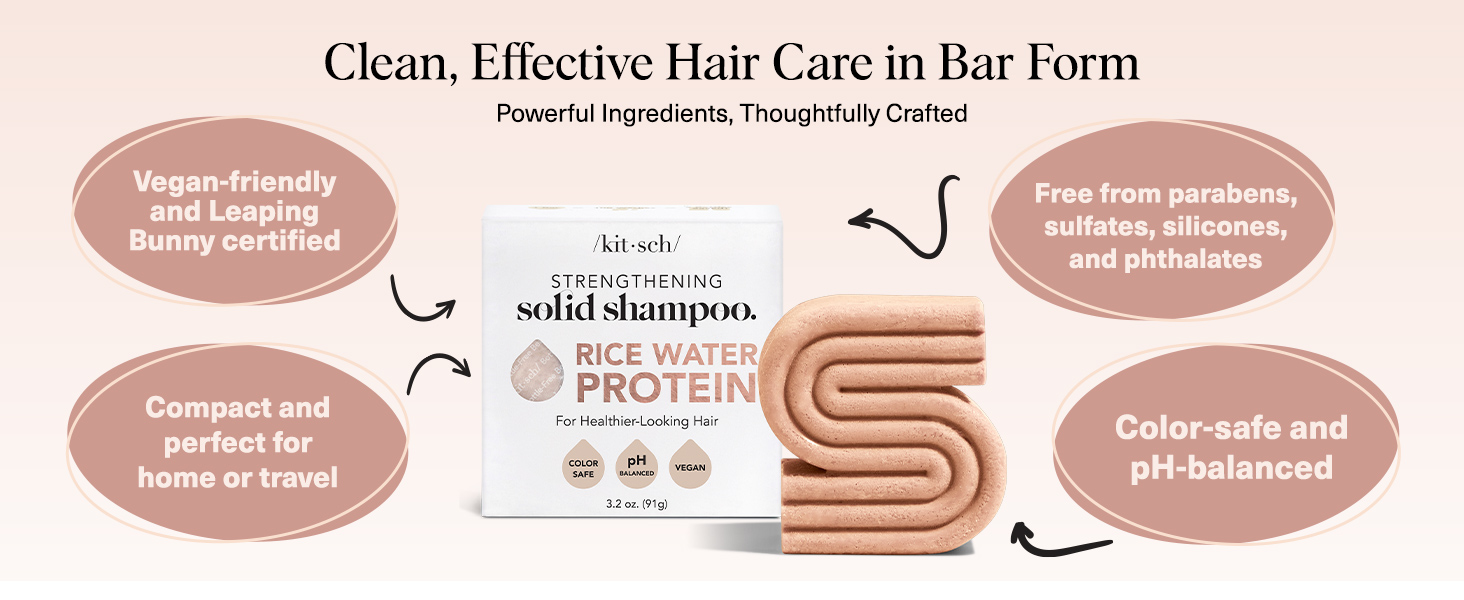 Kitsch Rice Water Shampoo Bar For Hair Growth