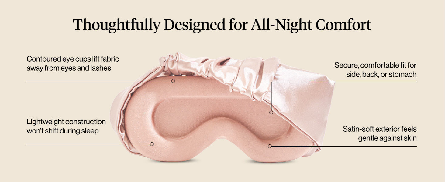 Kitsch Contour Pillow Eye Mask &ndash; Softer Than Silk Eye Masks for Sleep, Blindfold Sleep Masks for Women & Men, No Eye Pressure, Lightweight, Eye Care, Travel Essentials - Blush