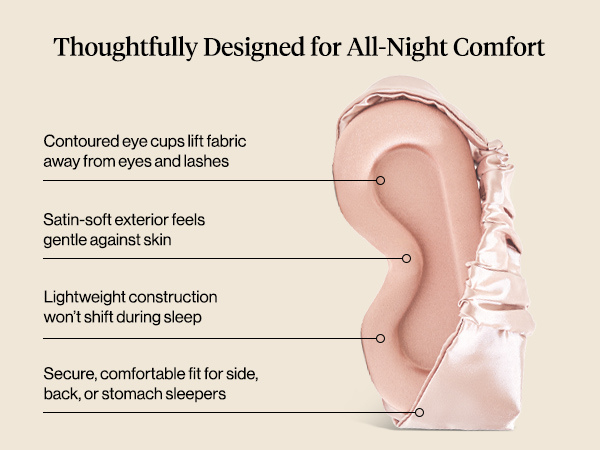 Kitsch Contour Pillow Eye Mask &ndash; Softer Than Silk Eye Masks for Sleep, Blindfold Sleep Masks for Women & Men, No Eye Pressure, Lightweight, Eye Care, Travel Essentials - Blush