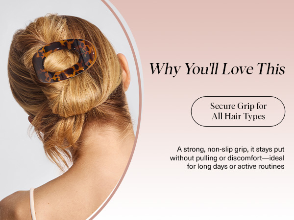 Kitsch Medium Flat Claw Clips for Women - Stylish Flat Hair Clips, Strong Hold for Thick & Fine Hair | Non-Slip for Secure, Comfortable All-Day Wear | Ideal Gifts for Women - Tortoise Design