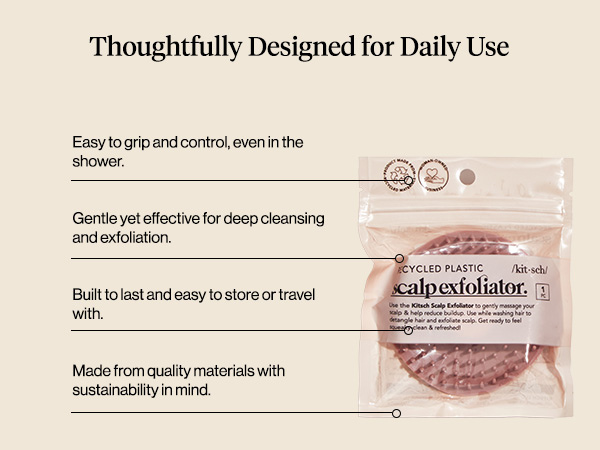 Kitsch Scalp Massager for Hair Care - Scalp Scrubber, Shampoo Brush & Exfoliator for Scalps- Hair Scrubber for Relaxing Bath - Terracotta