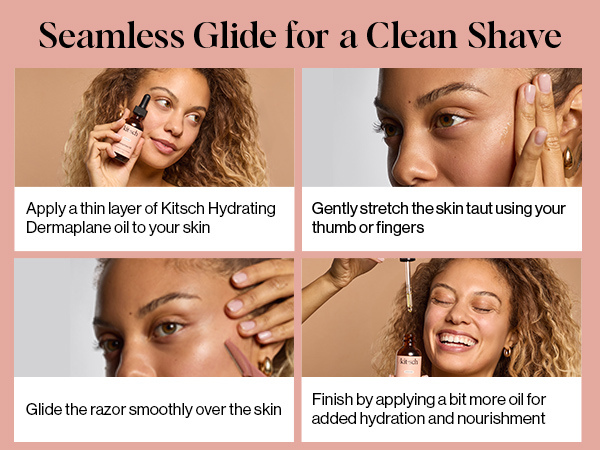 Kitsch Dermaplane Face Oil with Jojoba & Argan Oil – Hydrating Facial Formula for Dermaplaning Tool, Gua Sha & Razor Use – Irritation-Free Shave Oil for Soft, Radiant Skin - 60mL