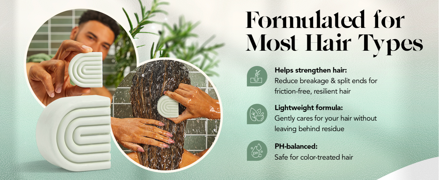 Kitsch Rosemary & Biotin Volumizing Hair Conditioner Bar for Hair Growth & Thickening &ndash; Hydrating & Cleansing Hair Conditioner for Women & Men - Paraben, Silicone & Sulfate Free 77g