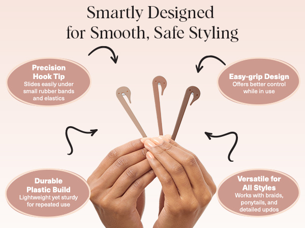 Kitsch Elastic Hair Tie Cutter Tool &ndash; Gentle, No Pull For Easy Elastic Bands For Hair Removal | Hair Rubber Bands Cutter | Ideal Gifts for Women &ndash; Multicolor, 3pc Set