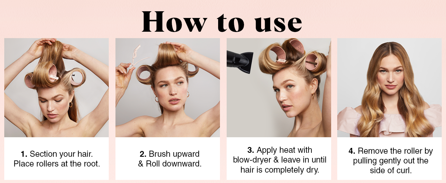 Kitsch Ceramic Hair Rollers for Women &ndash; Self-Grip Hair Curlers for Heatless Overnight Curls, Long-Lasting, Frizz-Free, Volumizing Large Rollers for All Hair Types &ndash; Terracotta, 4 Count (Pack of 1)