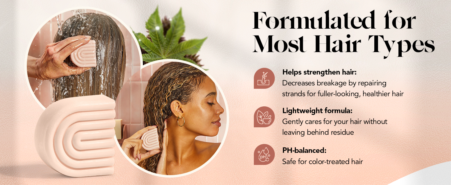 Kitsch Castor Oil Conditioner Bar Soap - Hydrating & Moisturizing Hair Care - Organic Castor Oil Conditioner for Hair Growth & Scalp Nourishment - Silicone & Paraben-Free, Vegan, Made in USA