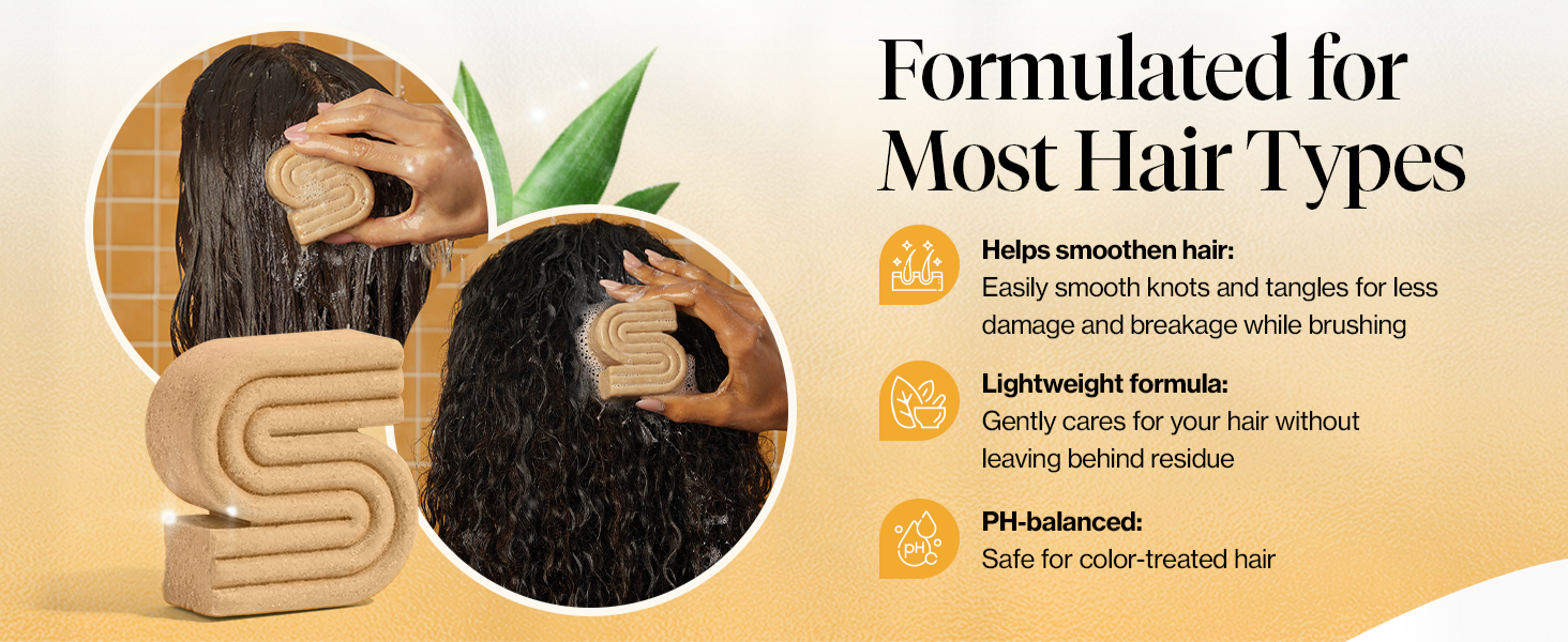 Kitsch Coconut Oil Shampoo Bar - Hydrate & Soften Dry Damaged Hair - Deep Moisturizing Curly Hair Shampoo - Safe Shampoo for Color Treated Hair - Silicone, Paraben & Sulfate Free - Made in USA