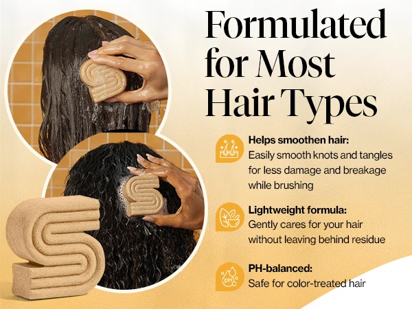 Kitsch Coconut Oil Shampoo Bar - Hydrate & Soften Dry Damaged Hair - Deep Moisturizing Curly Hair Shampoo - Safe Shampoo for Color Treated Hair - Silicone, Paraben & Sulfate Free - Made in USA