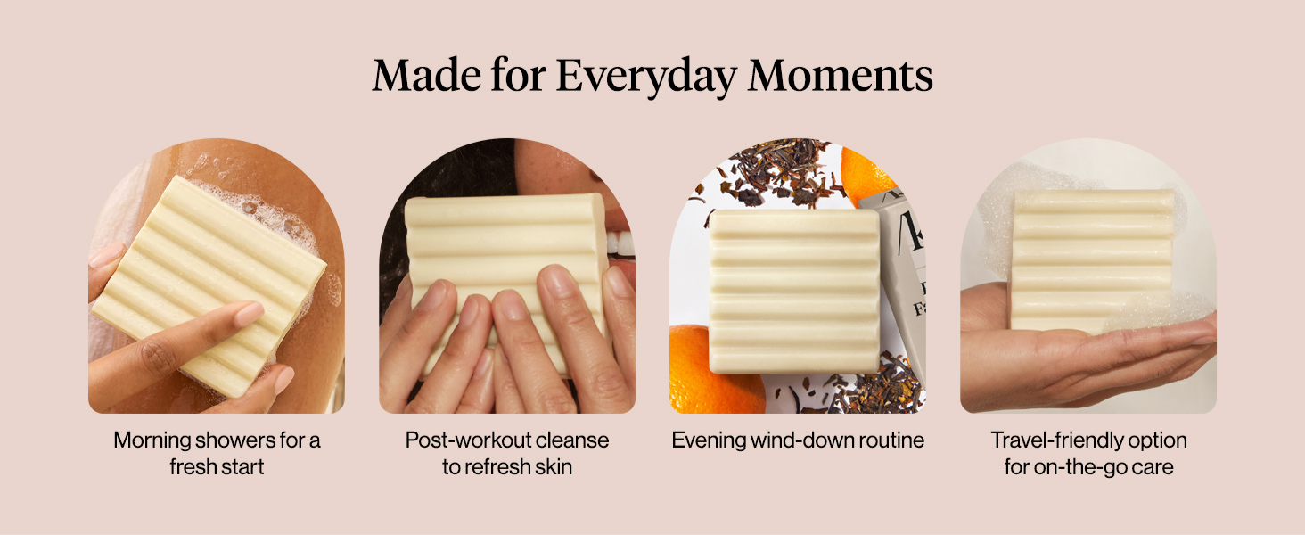 Rice Water Protein Restoring Face & Body Wash Bar Soap – Hydrating Face Wash & Body Wash, Skin Care Cleanser with Niacinamide & Oat Peptides, Gentle Moisturizing for Dry & Sensitive Skin - 113g