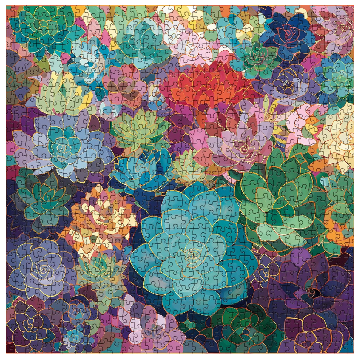Succulent Mosaic Jigsaw Puzzle 1000 Pieces