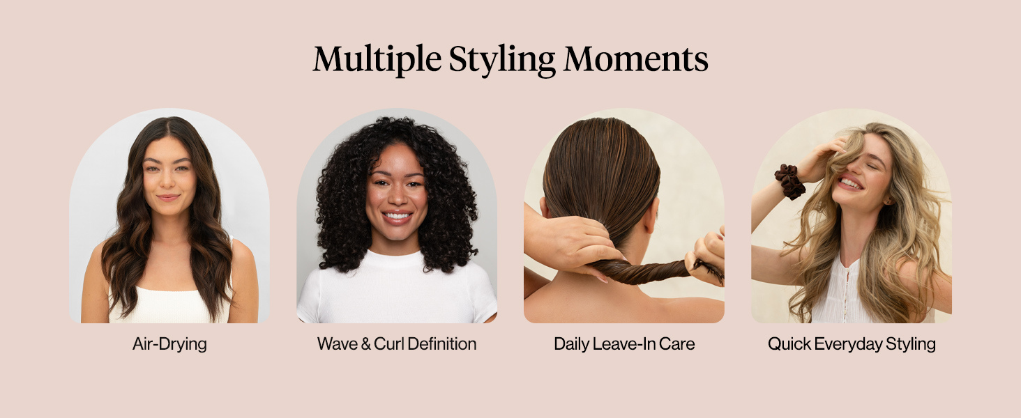 Kitsch Smoothing Air Dry Cream for Hair – Frizz Control Hair Care Product with Castor Oil & Coconut Oil– Weightless Styling Cream- Enhances Natural Texture Appearance