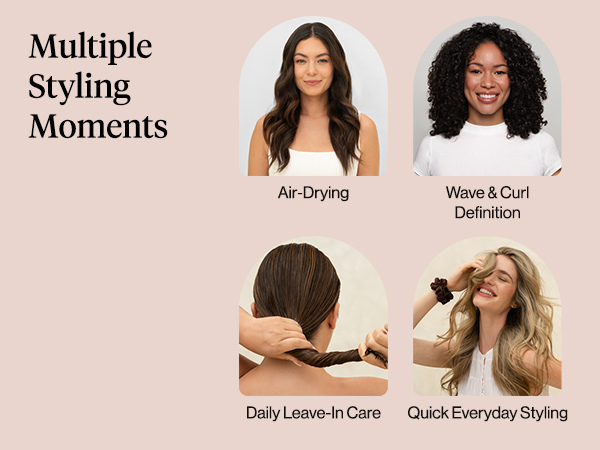Kitsch Smoothing Air Dry Cream for Hair – Frizz Control Hair Care Product with Castor Oil & Coconut Oil– Weightless Styling Cream- Enhances Natural Texture Appearance