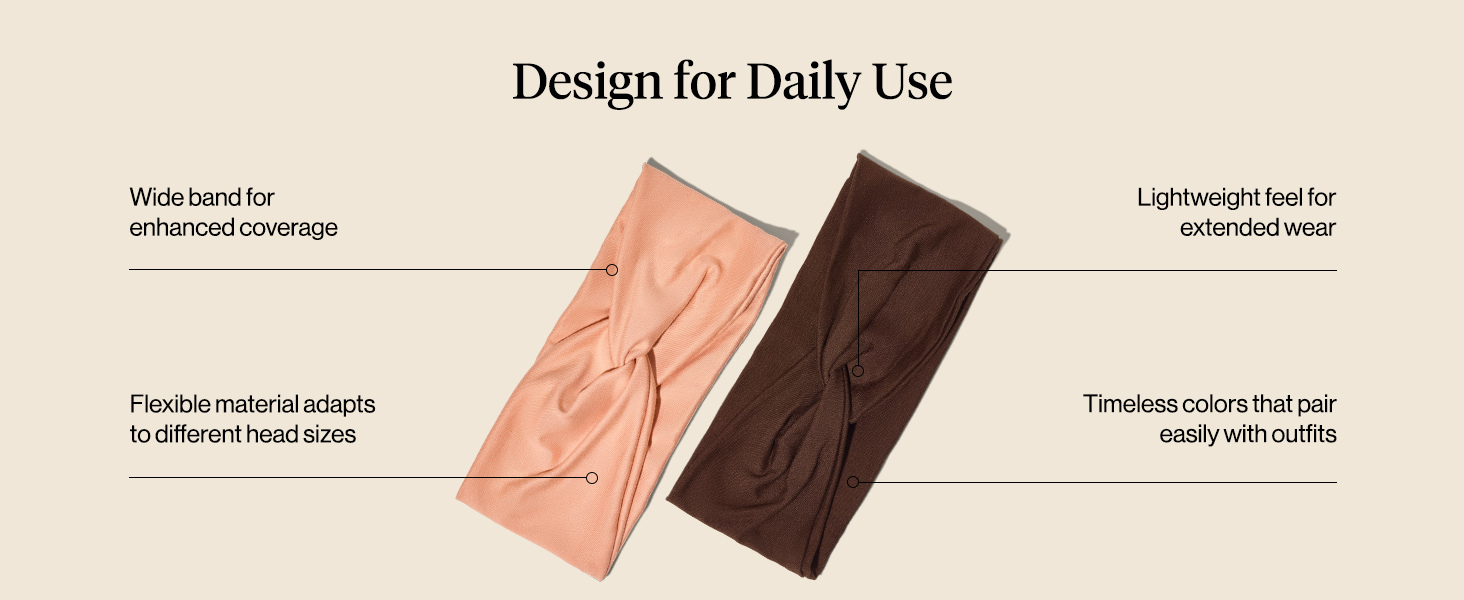 Kitsch Wide Headbands for Women Non Slip - Rosewood, 2pcs - Running Headbands for Girls, Ideal for Working Out, Yoga, Gym, or Lounging – Stretchy Head Bands – Fashion Hair Accessories