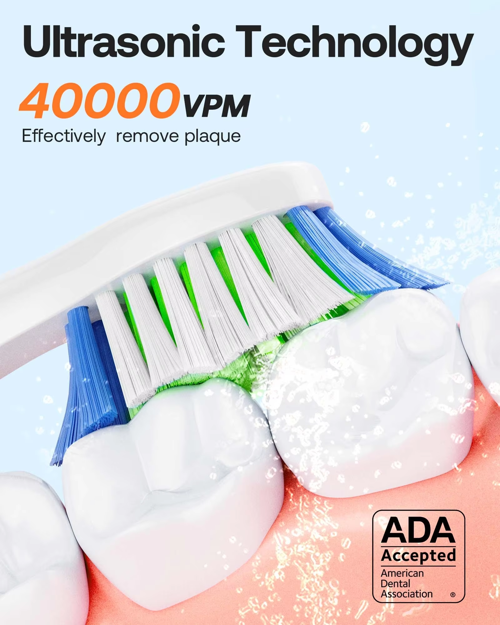 Electric Toothbrush Bitvae D2 Sonic Technology 40,000 VPM Effectively Remove Plauqe