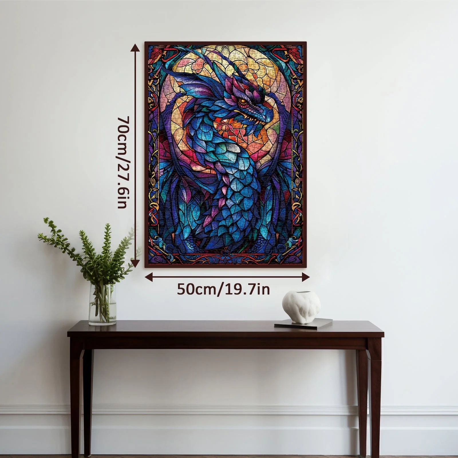 Once completed, "Dragon of Shadows" makes a striking addition to any room.    Frame it and hang it on the wall to transform your living space into an art gallery.    It's a perfect centerpiece for your living room, bedroom, or study, adding a touch of fantasy and intrigue.
