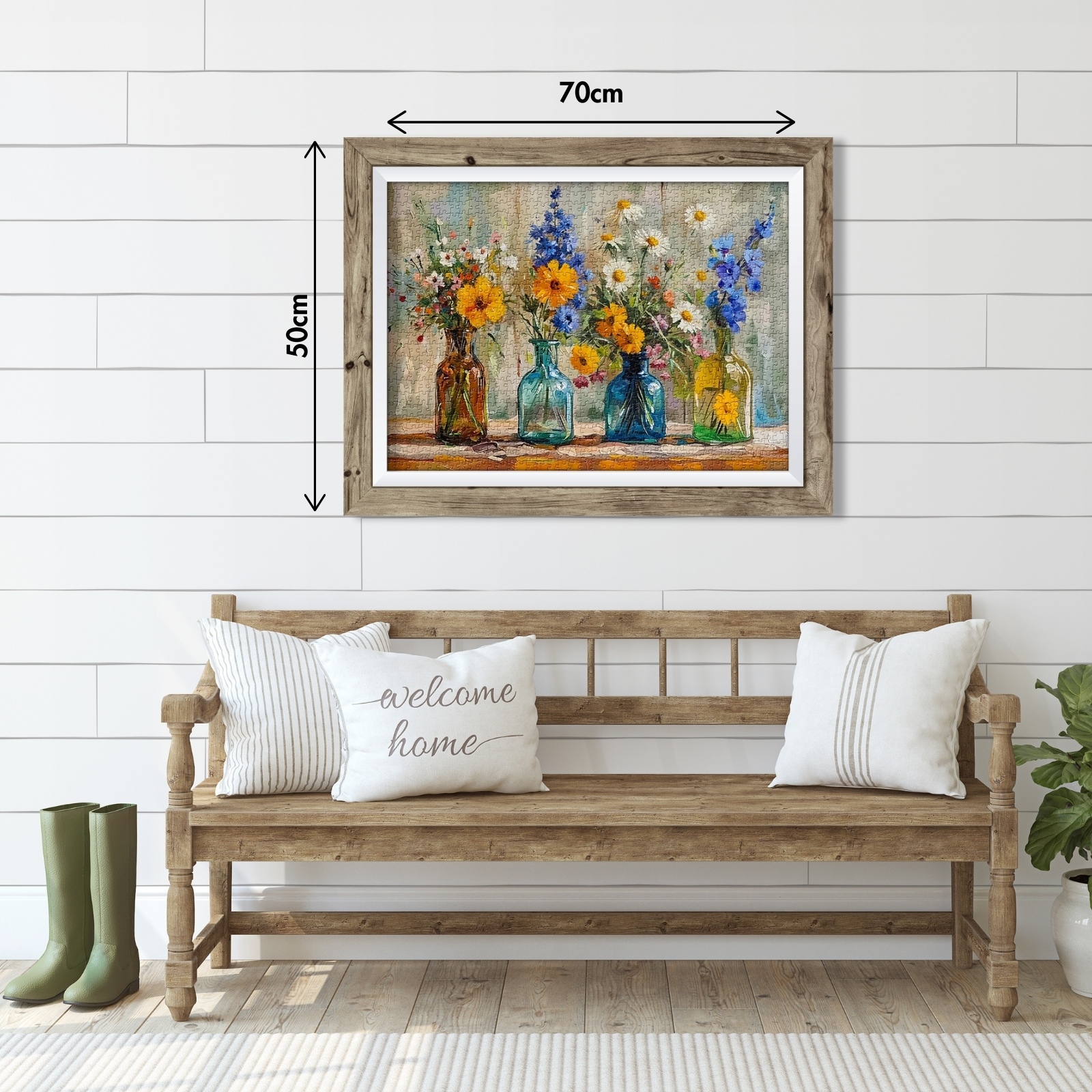 Spring Blooms 1000 Piece Jigsaw Puzzle for Adults - This puzzle 1000 pieces for adults, comes with sturdy packaging box and high-resolution poster. Size: 27.6*19.7 inches when finished. The back is marked with letters.