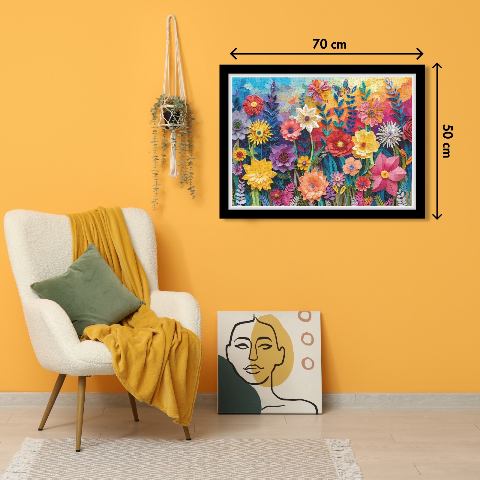 Colorful flower 1000 piece jigsaw puzzle comes with exquisite box and high-resolution poster. And the poster as a reference.