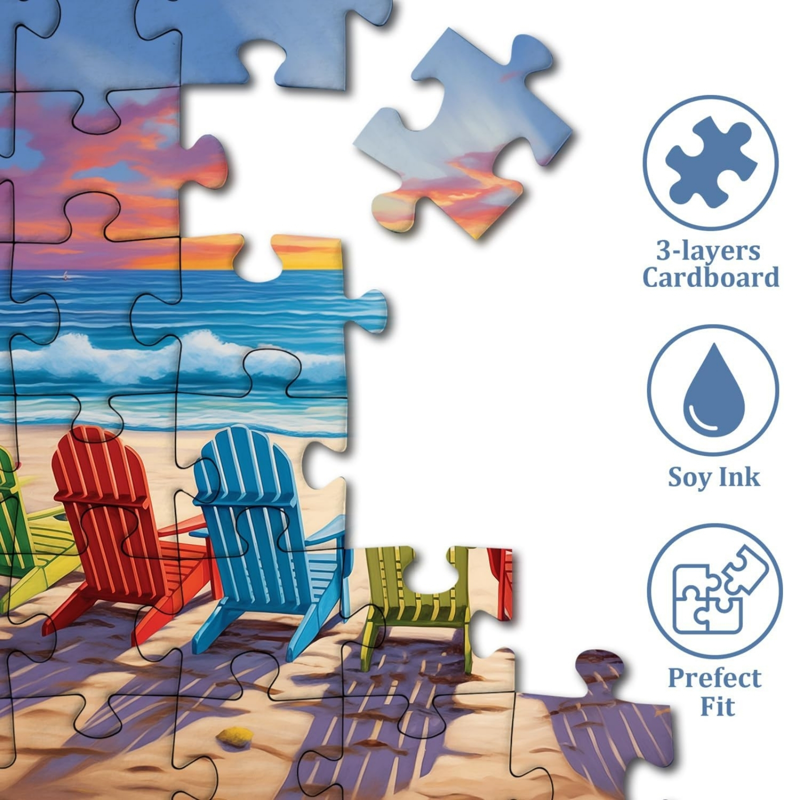 Beach Sunset 1000 Piece Jigsaw Puzzle for Adults: Premium Quality