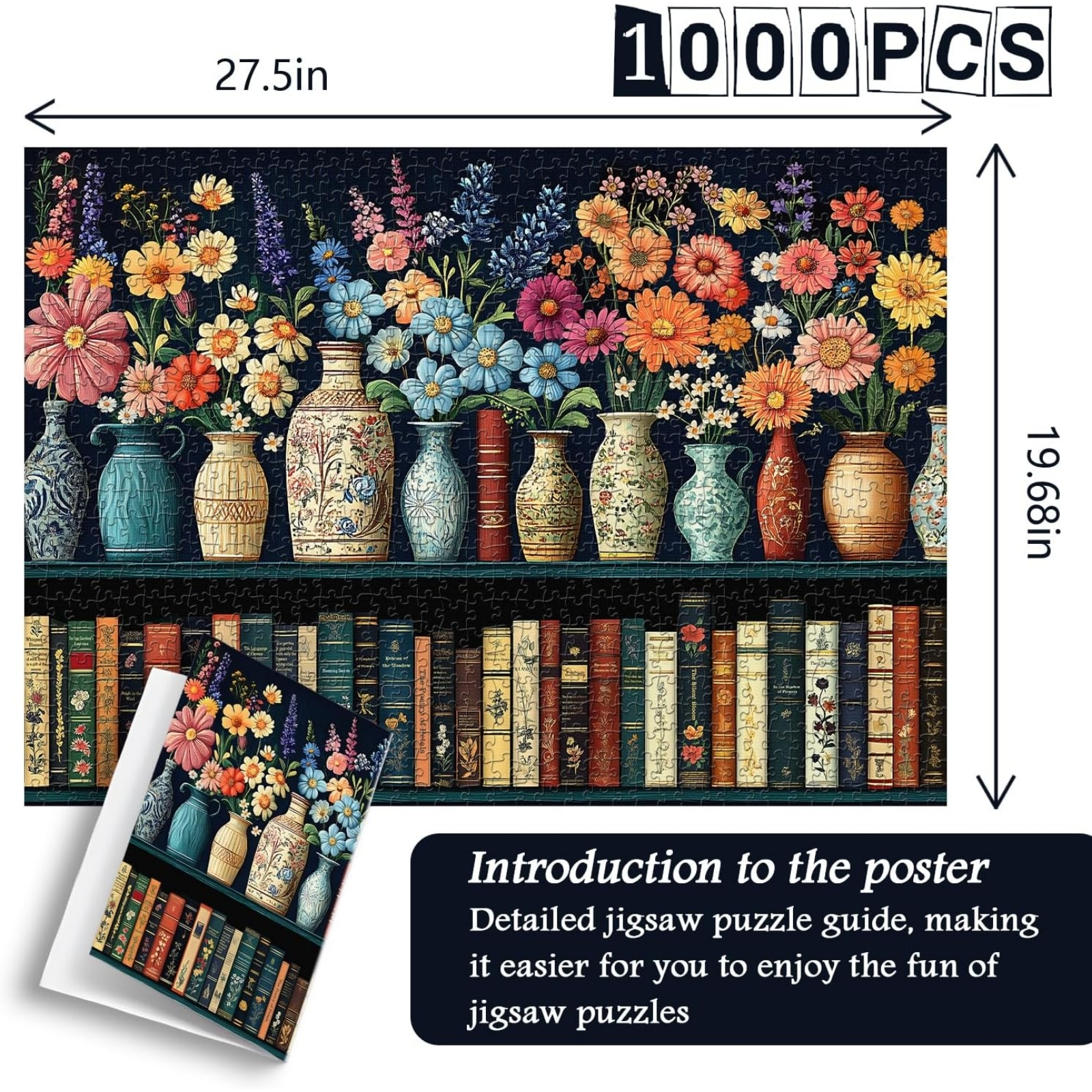 Petals & Pages 1000 Piece Jigsaw Puzzle for Adults