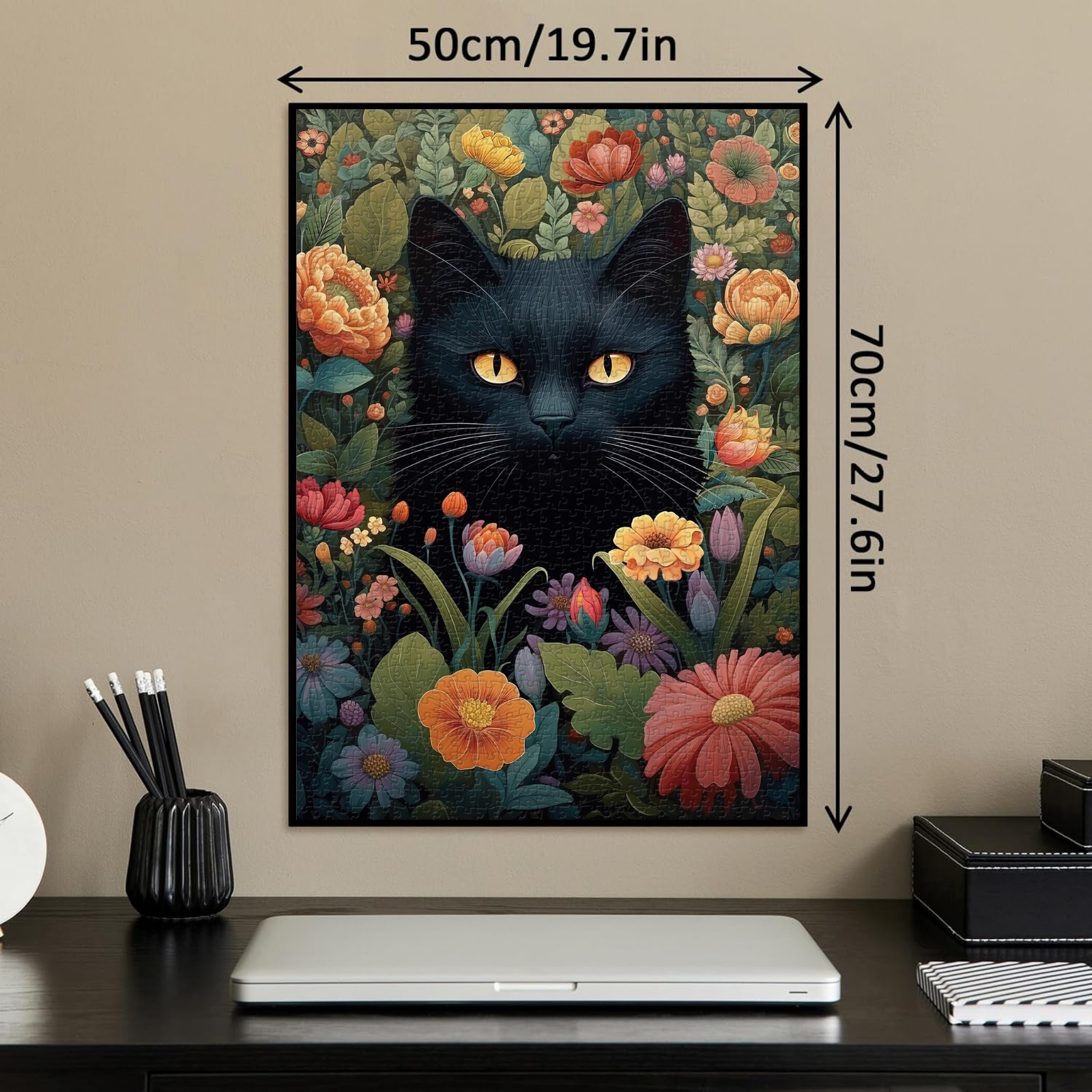 Cat And Flowers 1000 Piece Jigsaw Puzzle for Adults