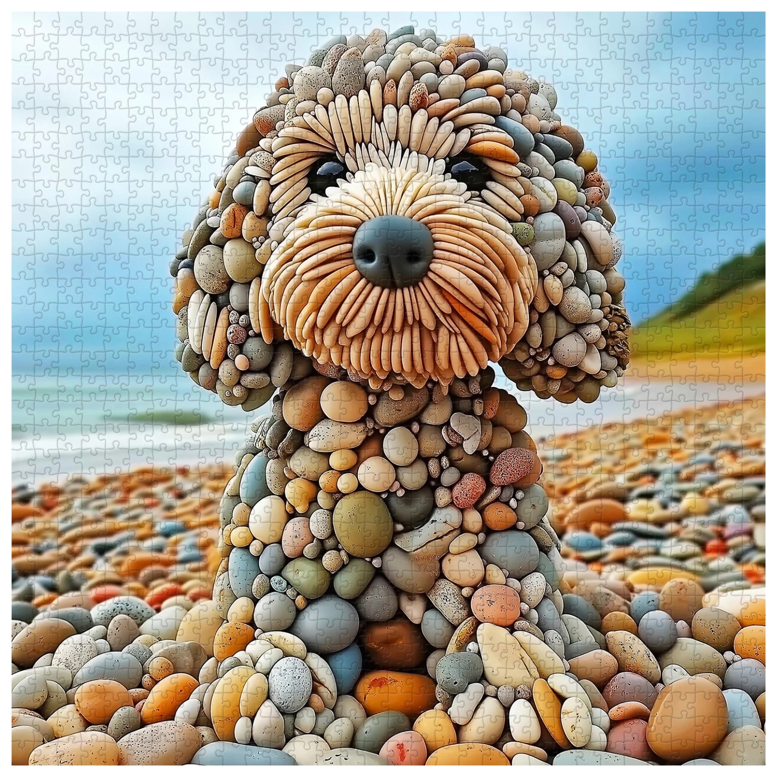 Beach Guardian Dog 1000 Piece Jigsaw Puzzle for Adults