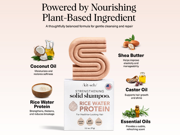 Kitsch Rice Water Shampoo Bar For Hair Growth