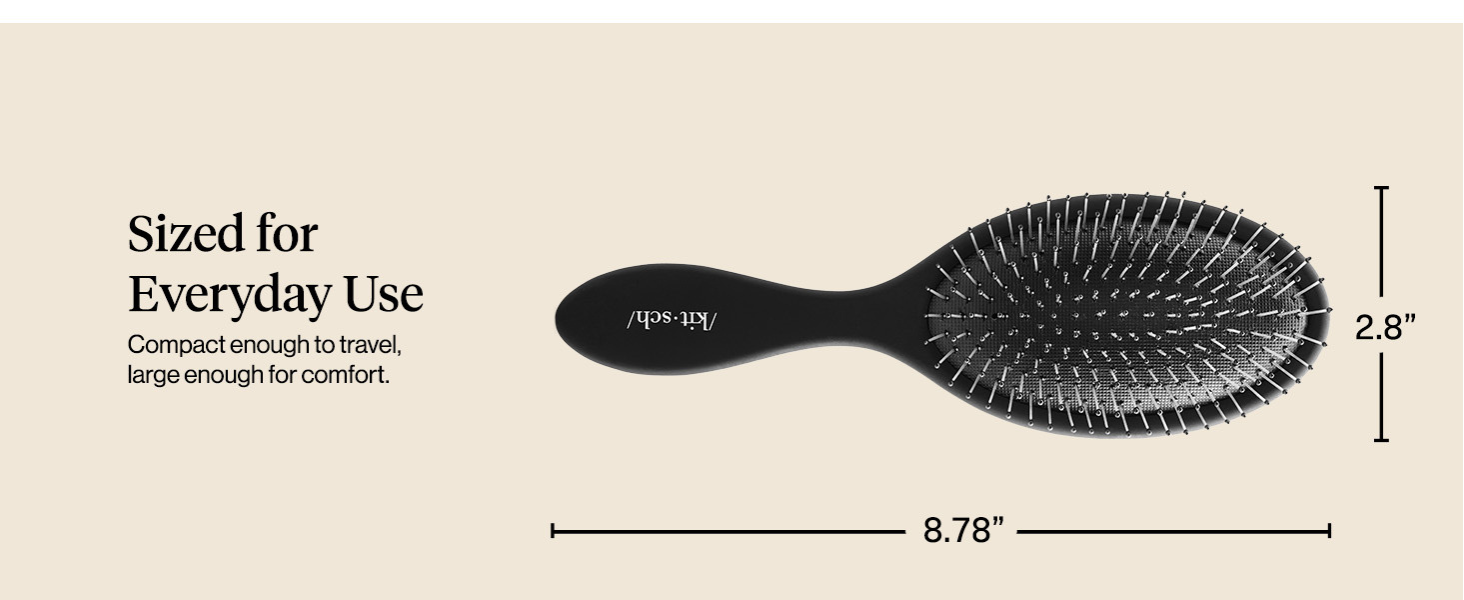 Kitsch Detangler Hair Brush for Wet and Dry Hair, Curly or Straight Hair, Detangling Brush with Flexible Hairbrush Bristles, Hair brushes for Women & Men, Adults & Kids, for Shower & Travel - Black