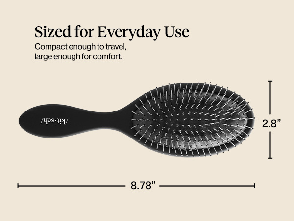 Kitsch Detangler Hair Brush for Wet and Dry Hair, Curly or Straight Hair, Detangling Brush with Flexible Hairbrush Bristles, Hair brushes for Women & Men, Adults & Kids, for Shower & Travel - Black