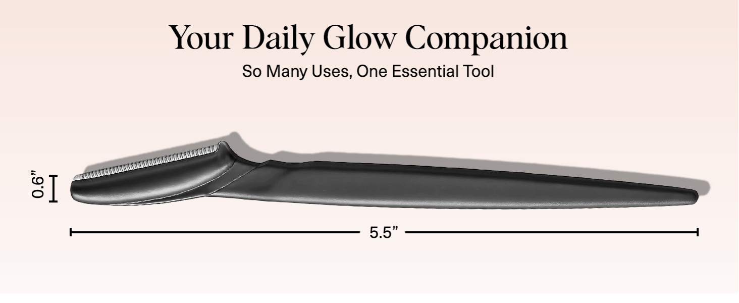 Kitsch Dermaplane Razor for Women Face &ndash; Face Razors for Women & Men, Eyebrow Trimmer & Face Shaver &ndash; Exfoliating Facial Razor & Skin Care Tool for Smoother Skin - Black, 6 pcs