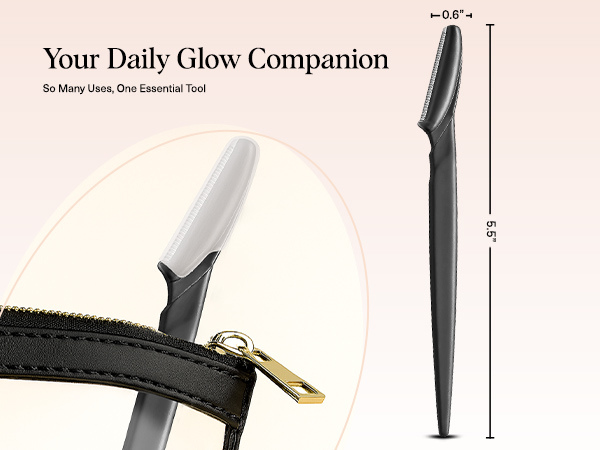 Kitsch Dermaplane Razor for Women Face &ndash; Face Razors for Women & Men, Eyebrow Trimmer & Face Shaver &ndash; Exfoliating Facial Razor & Skin Care Tool for Smoother Skin - Black, 6 pcs