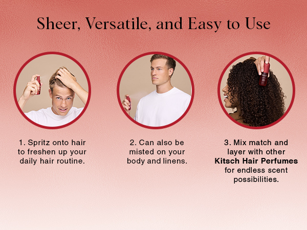 Kitsch Hair Perfume for Women - Oak & Amber | Clean, Deodorizing & Patented Odor-Eliminating Technology Hair Spray & Body Mist - Freshen Hair, Body & Pillows- Berries and Blooming Jasmine Scent - 50mL