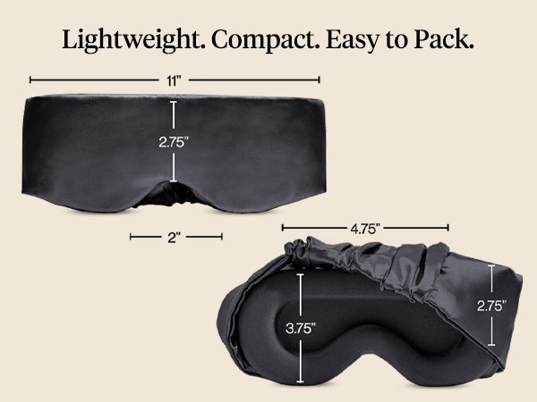 Kitsch Contour Pillow Eye Mask – Softer Than Silk Eye Masks for Sleep, Blindfold Sleep Masks for Women & Men, No Eye Pressure, Lightweight, Eye Care, Travel Essentials - Charcoal