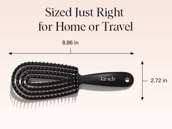 Kitsch Hair Brush Detangler – Flexi Flow Hair Brush for Women, Men & Kids | Detangling Brushes for Curly Hair with Bendable Frame, Bounce Curl Defining Brush for Wet or Dry Strands - Black