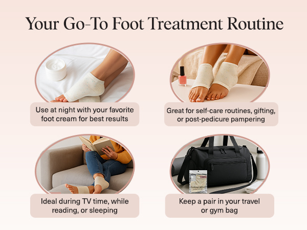 Kitsch Moisturizing Socks for Cracked Heel Treatment – Moisturizing Reusable Gel Socks for Women & Men, Overnight Heel Socks with Insulated Gel Lining for Dry Cracked Feet, Open-Toe Design - 1 Pair