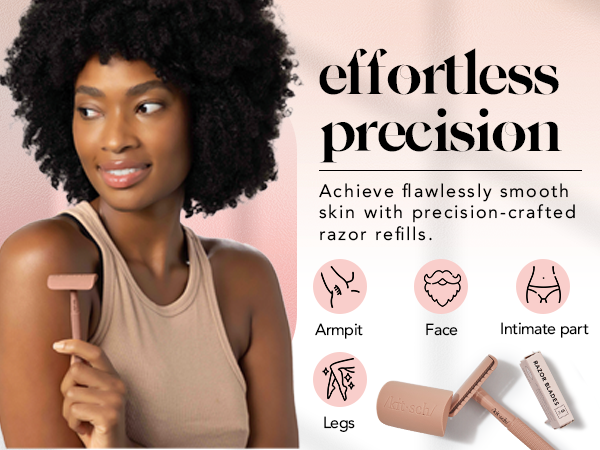 Kitsch Double Edge Razor Blades Refills – Safety Razor Blades for Smooth, Comfortable Shave – Stainless Steel Razor Refills for Safety Razors, Plastic-Free & Sustainable Shaving Blades - 10 Count