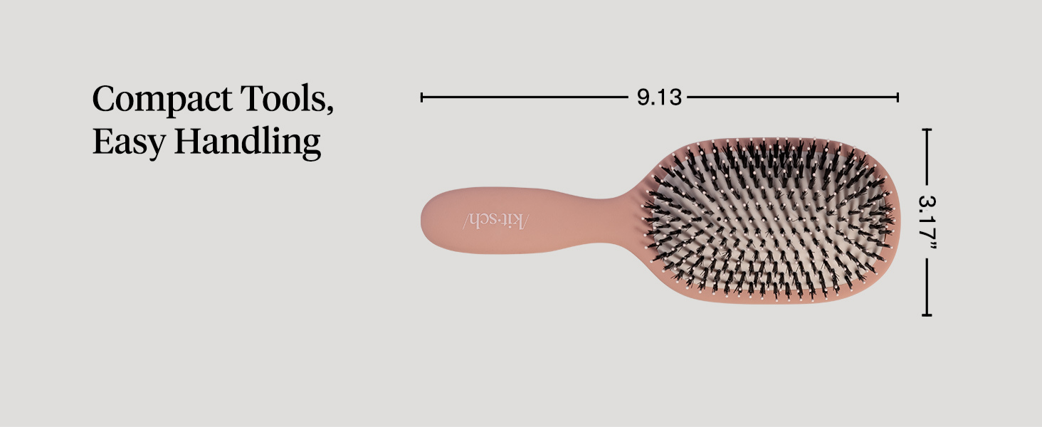 Kitsch Smooth & Polish Brush &ndash; Dual Bristle Detangler Brush, Shine & Frizz Control &ndash; Vegan Boar & Nylon Hair Brush with Cushioned Pad for Scalp Massage &ndash; Hair Care Tool for All Hair Types - Terracotta