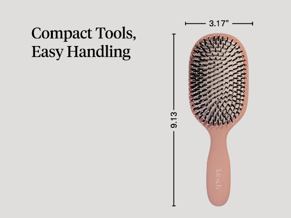 Kitsch Smooth & Polish Brush &ndash; Dual Bristle Detangler Brush, Shine & Frizz Control &ndash; Vegan Boar & Nylon Hair Brush with Cushioned Pad for Scalp Massage &ndash; Hair Care Tool for All Hair Types - Terracotta