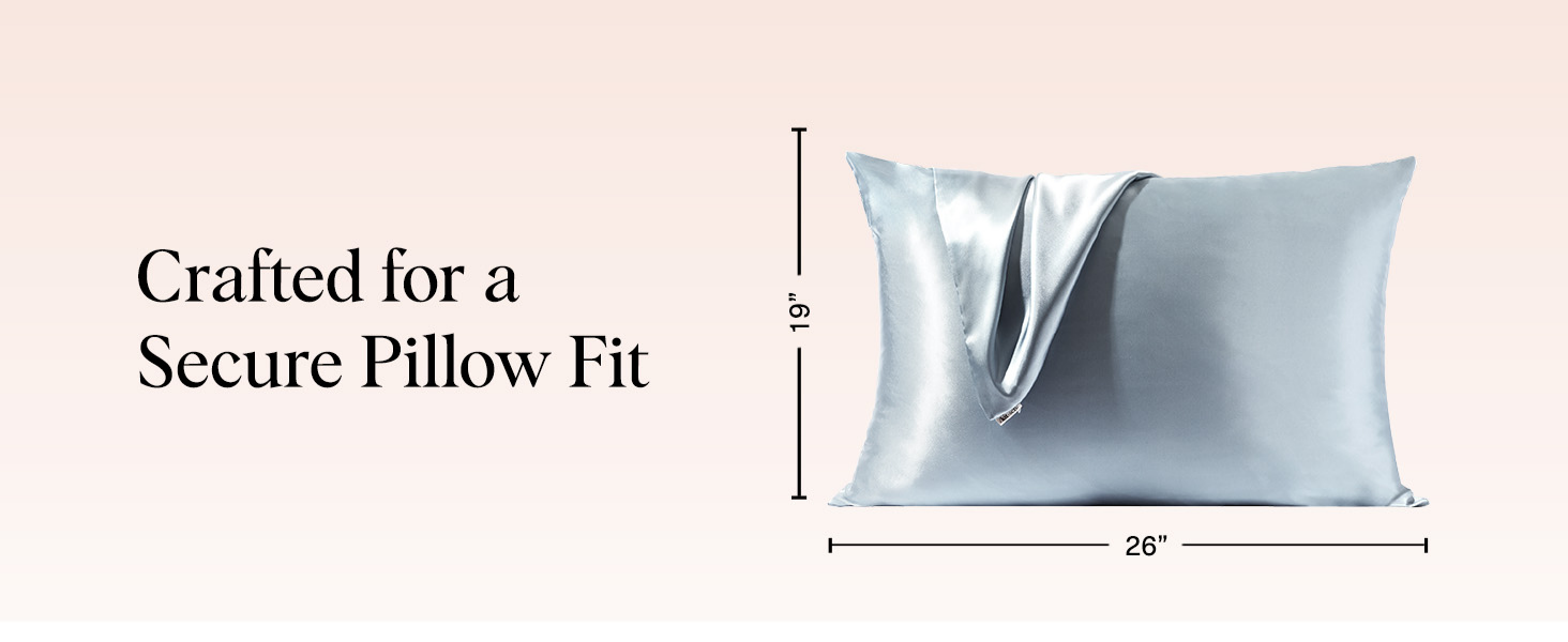 Kitsch Satin Pillowcase with Zipper for Hair & Skin - Softer Than Silk Pillow Cases, Smooth Cooling Satin Pillow Case, Wrinkle-Free, Machine Washable - Pillow Cases Standard Size (66x48 cm) - Haze Blue