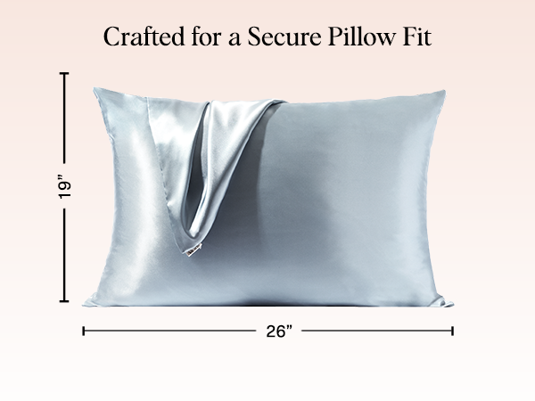 Kitsch Satin Pillowcase with Zipper for Hair & Skin - Softer Than Silk Pillow Cases, Smooth Cooling Satin Pillow Case, Wrinkle-Free, Machine Washable - Pillow Cases Standard Size (66x48 cm) - Haze Blue