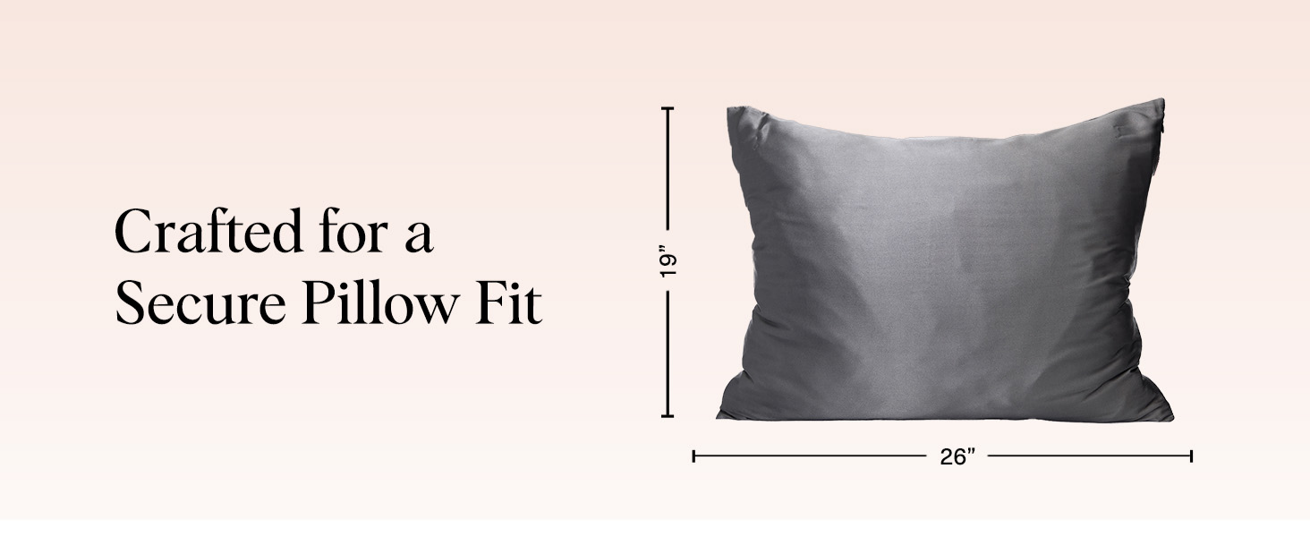 Kitsch Satin Pillowcase with Zipper for Hair & Skin - Softer Than Silk Pillow Cases, Smooth Cooling Satin Pillow Case, Wrinkle-Free, Machine Washable - Pillow Cases Standard Size (66x48 cm) - Charcoal