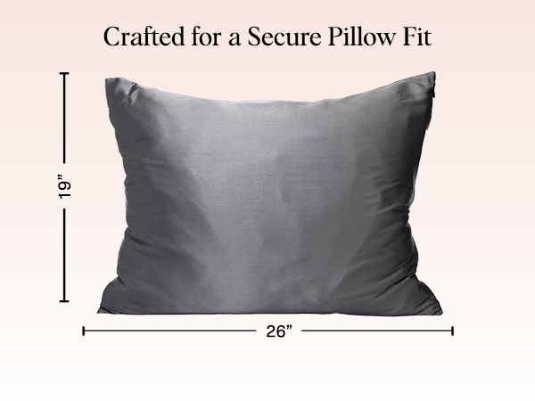 Kitsch Satin Pillowcase with Zipper for Hair & Skin - Softer Than Silk Pillow Cases, Smooth Cooling Satin Pillow Case, Wrinkle-Free, Machine Washable - Pillow Cases Standard Size (66x48 cm) - Charcoal