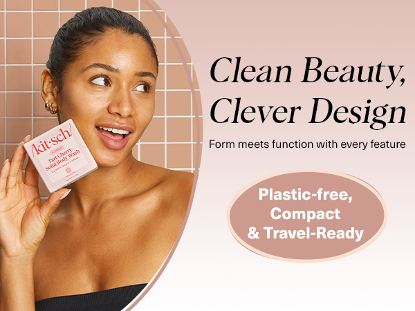 Kitsch Cleansing Tart Cherry Soap Bar with Refreshing Scent - Eco-Friendly Body Wash Women Love - Cherry Solid Bar Soap for Daily Use - Silicone, Sulfate and Paraben Free, Made in USA - 114g