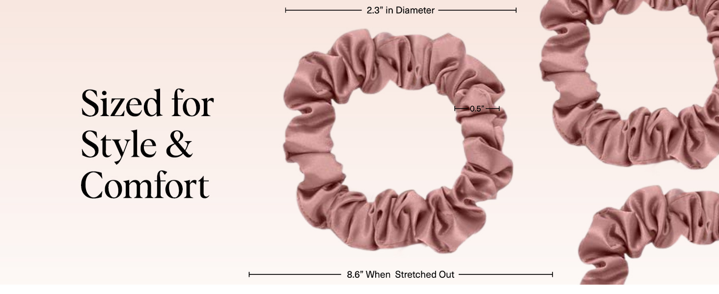 Kitsch Satin Scrunchies for Women - No Crease Hair Ties for Girls | Scrunchies For All Hair Types and Textures, Perfect for Day or Night | Ideal Gifts for Women - 6 Pcs, Terracotta