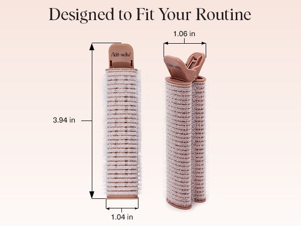 Kitsch Volumizing Hair Clips for Women - Hair Rollers for Volume & Curls - Volumizing Hair Products, Hair Roller Clips for Effortless Curls That Last - 2pc, Terracotta