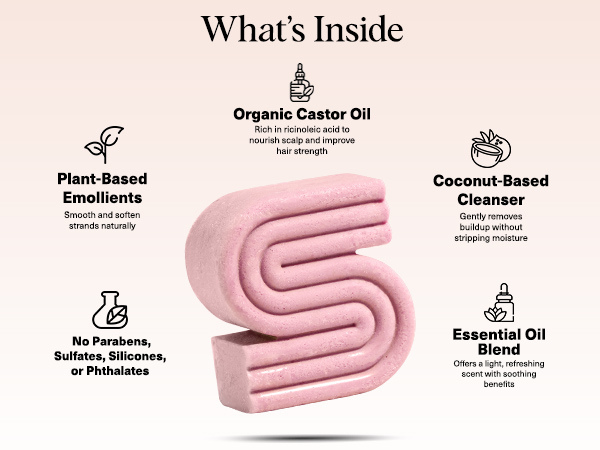 Kitsch Castor Oil Shampoo Bar Soap - Hydrating & Moisturizing Hair Care - Organic Castor Oil Solid Shampoo for Hair Growth & Scalp Nourishment - Silicone & Paraben-Free, Vegan