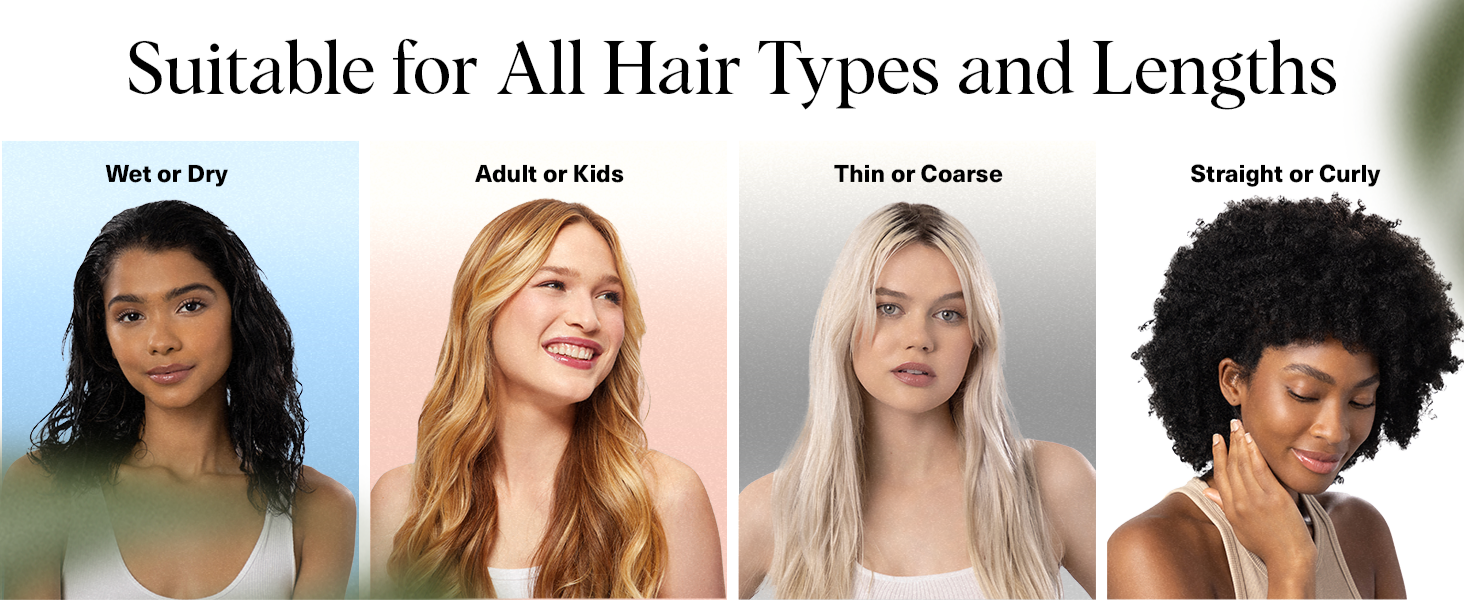 Kitsch Detangler Brush &ndash; Gentle Curly Hair Brush with Flexible Bristles for All Hair Types - Wet or Dry | Detangling Hair Brushes for Women & Men, Hairbrush for Adults & Kids - Black