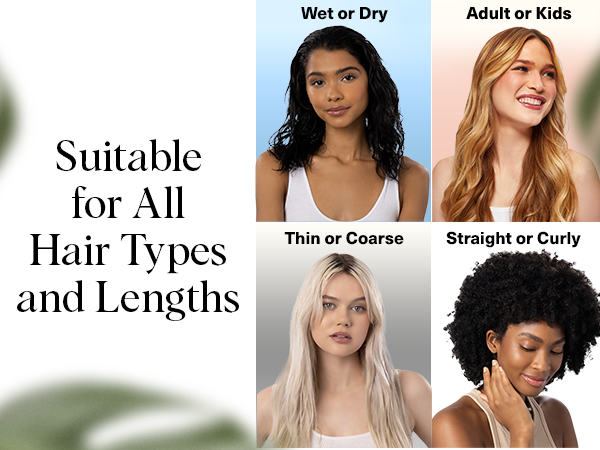 Kitsch Detangler Brush &ndash; Gentle Curly Hair Brush with Flexible Bristles for All Hair Types - Wet or Dry | Detangling Hair Brushes for Women & Men, Hairbrush for Adults & Kids - Black