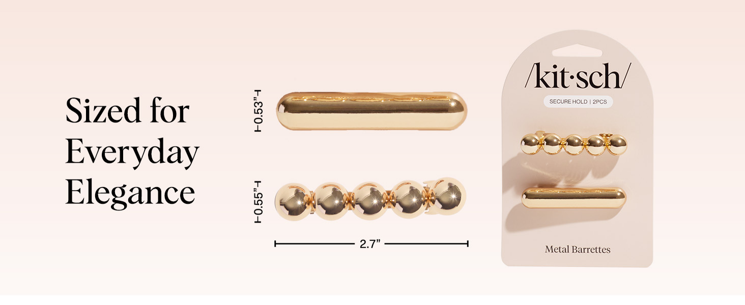 Kitsch Gold Hair Barrettes For Women - Stylish, Durable & Elegant Metal Hair Clips for Everyday or Special Occasions - Cloud & Bubble Design | Ideal Gifts for Women 2pc Set