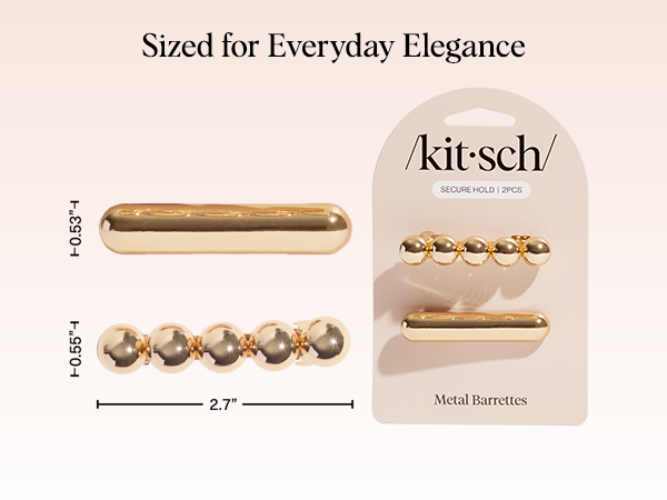 Kitsch Gold Hair Barrettes For Women - Stylish, Durable & Elegant Metal Hair Clips for Everyday or Special Occasions - Cloud & Bubble Design | Ideal Gifts for Women 2pc Set
