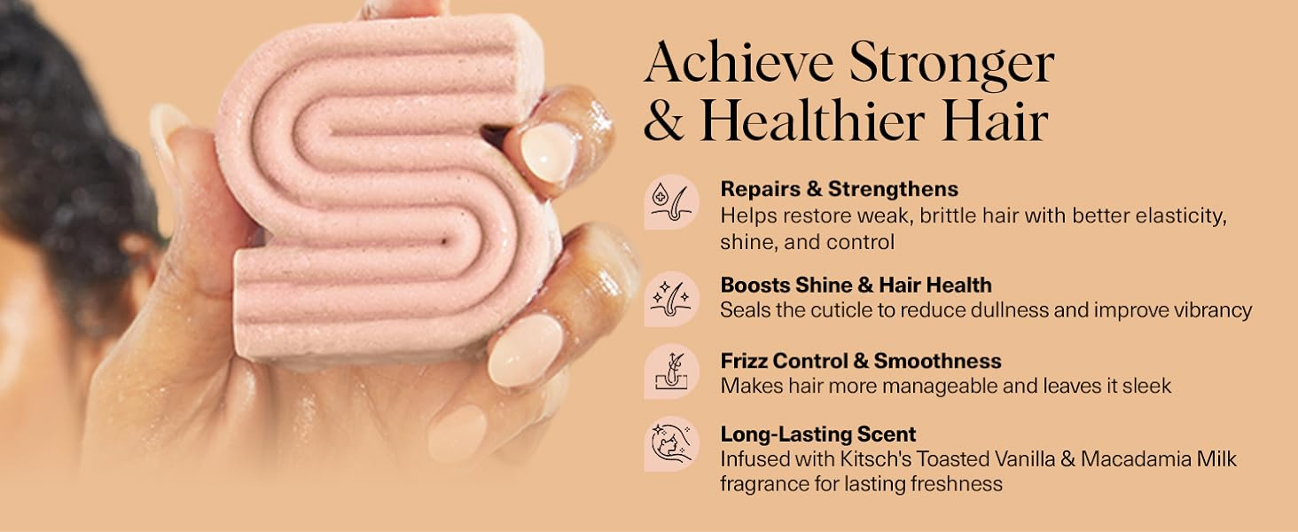 Kitsch Argan Oil Shampoo Bar for Hair Growth &ndash; Repairing Hair Shampoo for Women & Men &ndash; Strengthening & Moisturizing Hair Care &ndash; Paraben, Phthalates, Silicone & Sulfate Free - Made in USA